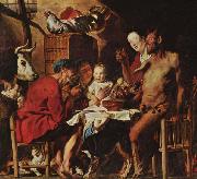 Jacob Jordaens The Satyr and the Peasant Spain oil painting artist